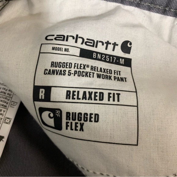 Carhartt Rugged Flex Relaxed Fit Canvas 5-Pocket Dark Gray Work Pants - 42 x 34 - Picture 5 of 5